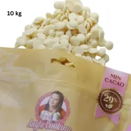 Ciocolată Fină Veritabilă Albă , bănuți , cacao 29% - 10kg - Anyta Cooking