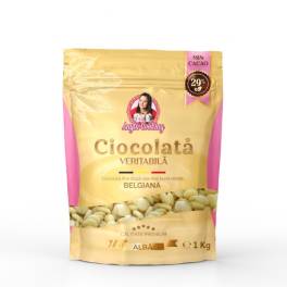 Ciocolată Fină Veritabilă Albă ,bănuți , cacao 29% - 1kg - Anyta Cooking