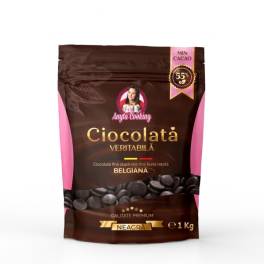 Ciocolată Fină Veritabilă Neagră, bănuți , cacao 55% - 1kg - Anyta Cooking