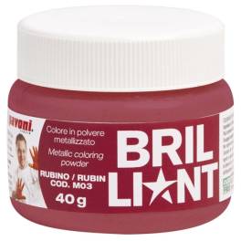 Colorant Alimentar Pudra efect perlat și strălucitor , Rubin , 40 gr - Pavoni (L)
