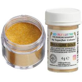 Colorant Pudra Lustre Glitter Treasure Gold, 4g - Sugarflair