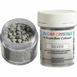 Cristale sclipicioase de Zahar - Argintiu / SILVER -40 gr - Sugarflair