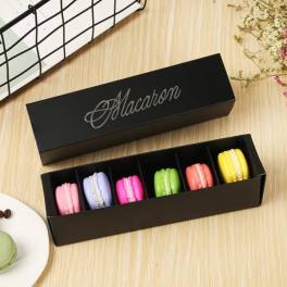 Cutie pentru 6 Macarons-Negru- 20.5x5.2x5 cm-Anyta Cooking