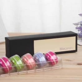 Cutie pentru 6 Macarons + PVC -Maro Deschis-23x6x4.5 cm-Anyta Cooking - Anyta Cooking