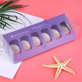 Cutie pentru 6 Macarons+ PVC -Violet- 23x9,8 cm-Anyta Cooking