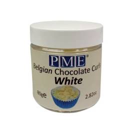 Decor bucle de ciocolata begiana alba- 85 GR- PME
