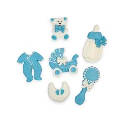 Decor comestibil -  Set nou nascut albastru  - Anyta Cooking