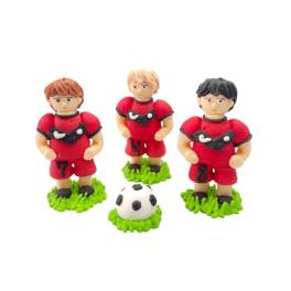 Decor comestibil - Trio de fotbaliști Nabi r în uniformă roșie" - Anyta Cooking 