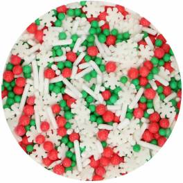 Decor din zahar – Sprinkle Medley CHRISTMAS – 60 gr – Funcakes