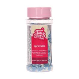 Decor din zahar -BLUE/WHITE STARS- 55 G - Funcakes