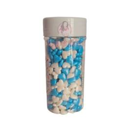 Decor din zahar - Inimioare Mari - Alb/Albastru - 90 gr - Dr Gusto - Anyta Cooking