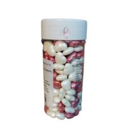 Decor din zahar - Inimioare - Perla Bordo / Sedef Bordo - 90 gr - Dr Gusto - nou