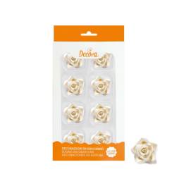 Decor din Zahar - Trandafir - Alb - ø 3.5 cm - Decora