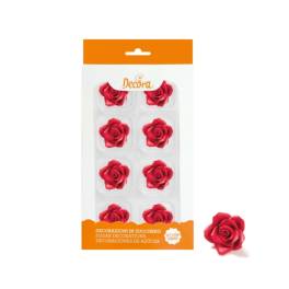 Decor din Zahar - Trandafir - Rosu - ø 3.5 cm - Decora