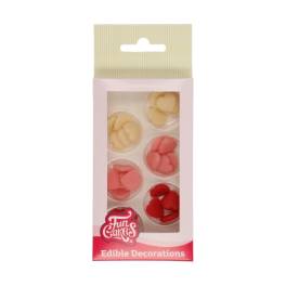 Decoratiune din marzipan in forma de inima - 1 cm - 30 bucati - FunCakes