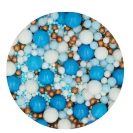 Perle / Perlute din zahar - Soft Pearl Mix - BLUE CELEBRATION - 80 GR - Funcakes