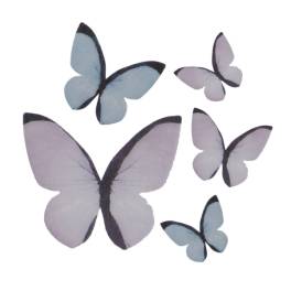 Fluturi culoare pastel din vafa -Albastru-79 buc-3-6cm- Dekora
