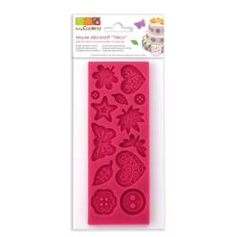 Forma de silicon-Fluturi, Frunze, Inima-16 x 6 x 0,8 cm-Scrapcooking