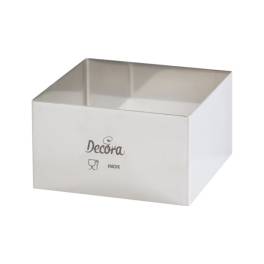 Forma patrata de tort din inox - 22x22x6CM- Decora