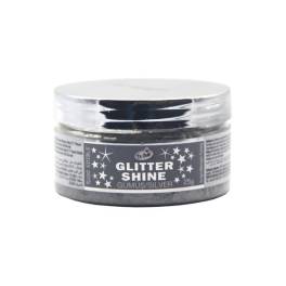 Fulgi de glitter comestibil sclipiciosi 25 gr  - Silver/Argintiu- Dr Gusto