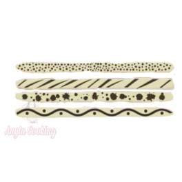 Kit 240 buc decor din ciocolata - Bastonase negru cu alb ((EXP:31-10-2022)