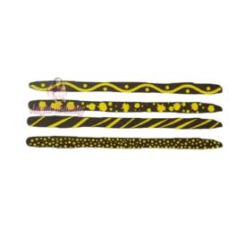 Kit 240 buc decor din ciocolata - Bastonase negru cu galben