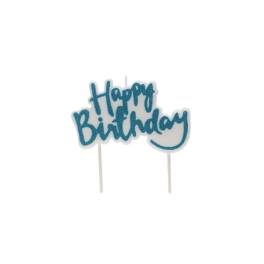 Lumanare Happy Birthday Albastru - DeKora - Anyta Cooking	