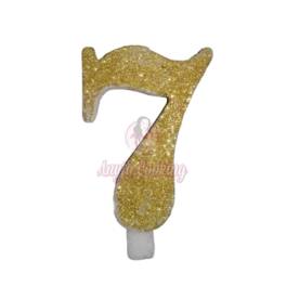 Lumanare Tort cu Sclipici - NR 7 - Auriu - 7 cm - Anyta Cooking - Anyta Cooking