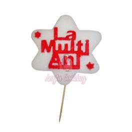 Lumanare Tort STEA - La Multi Ani - Rosu - 9 cm - Anyta Cooking - Anyta Cooking