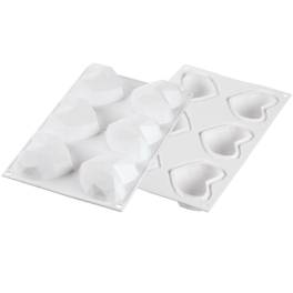 Mulaj din silicon - ORIGAMI GEOMETRIC HEART -  6 x 110 ml - Silikomart