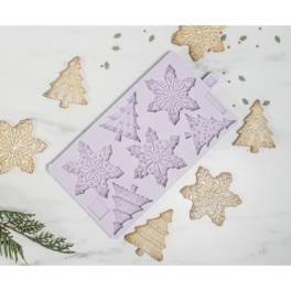 Mulaj din silicon - Snowflakes & Trees - 21x12cm - Karen Davies - Anyta Cooking