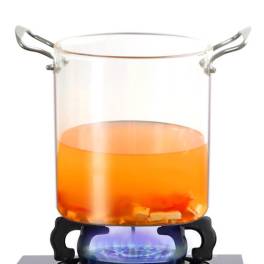 Oală borosilicată Transparentă 6L (doar pt plită pe: gaz,electrică,vitroceramică) - Anyta Cooking