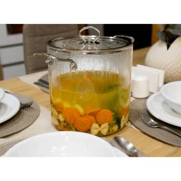 Oală borosilicata Transparenta 5.5 L (doar pt plită pe INDUCTIE) - Anyta Cooking