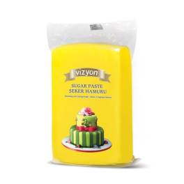 Pastă de zahăr (Fondant)  - GALBEN - 1kg - VIZYON