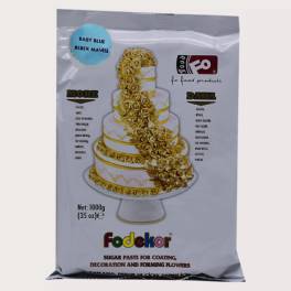 Pastă de zahăr (Fondant) pentru acoperire, decor și flori - ALBASTRU DESCHIS - 1KG - FODEKOR