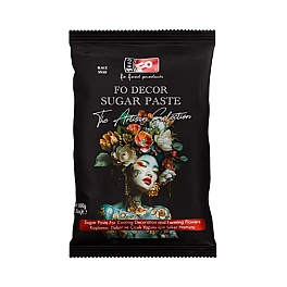 Pastă de zahăr (Fondant) pentru acoperire, decor și flori - NEGRU - 1KG - FODEKOR