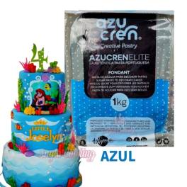 Pasta de Zahar Fondant Elite 3in1 (Acoperit,Modelare,Flori) - ALBASTRU - 1kg - AzuCren