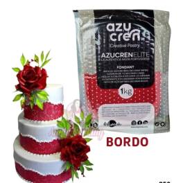 Pasta de Zahar Fondant Elite 3in1 (Acoperit,Modelare,Flori) - BORDO - 1kg - AzuCren