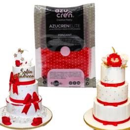 Pasta de Zahar Fondant Elite 3in1 (Acoperit,Modelare,Flori) - ROSU - 1kg - AzuCren