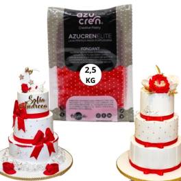 Pasta de Zahar Fondant Elite 3in1 (Acoperit,Modelare,Flori) - ROSU - 2,5 kg - AzuCren