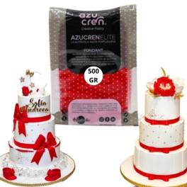 Pasta de Zahar Fondant Elite 3in1 (Flori,Acoperit,Modelare) - ROSU - 500 gr - AzuCren