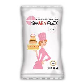 Pasta de Zahar (Fondant) velvet Baby Pink/Roz Bebe - 1Kg - Smartflex