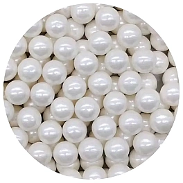 Perle / Perlute din zahar 10mm - Alb Perlat / White - 150g - Pastry Colours