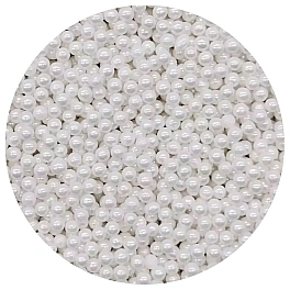 Perle / Perlute din zahar 4mm - Alb Perlat / White - 65g - Pastry Colours