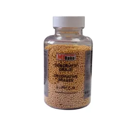Perle / Perlute din zahar 2 mm - AURIU / GOLD DRAGEE - 200 gr - Dr. Gusto