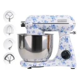 Robot de bucătărie Mixer cu bol din inox 6.5 L, 1800W, 4 accesorii incluse – Retro Floral – Anyta Cooking