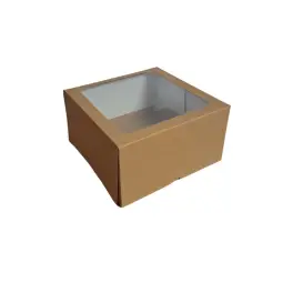 Cutie tort / prajituri cu tavita si fereastra NATUR - 20x20x11 cm - Anyta Cooking