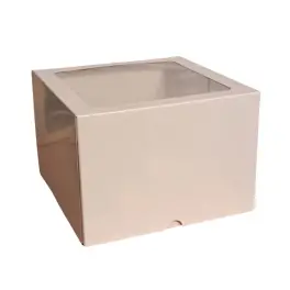 Cutie tort / prajituri cu tavita si fereastra ALB - 29x19x11 cm - Anyta Cooking