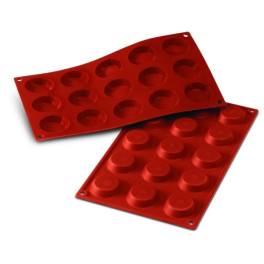 Semisfere,Matrita Tartelleta - 45x10mm cu 15 cavitati - Silikomart