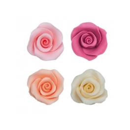 Set 10 buc Decor comestibil, vafa pentru tort - TRANDAFIRI - 5 CM - Dekora